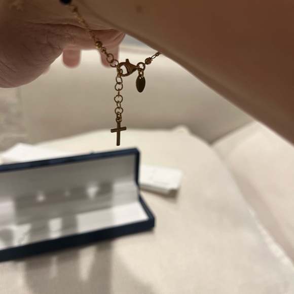 Lucia Maria Virgin Mary rosary bracelet. Silver 925. 18 K gold plated. Authentic - Picture 4 of 6